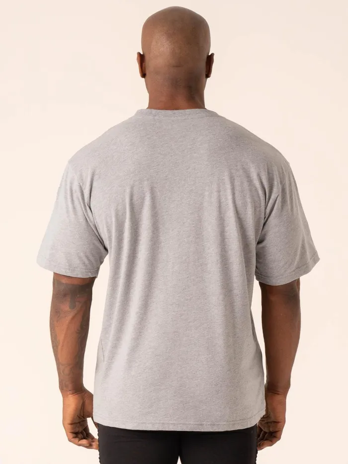 Grit Oversized TShirt 8211 Grey Marl Men Ryderwear Tops