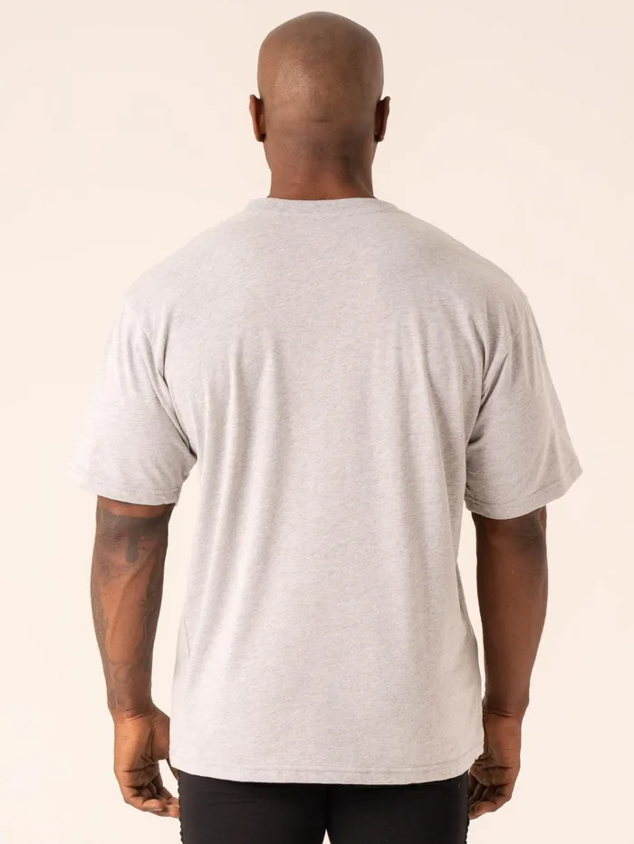 Grit Oversized TShirt 8211 Snow MarlCharcoal Men Ryderwear Tops