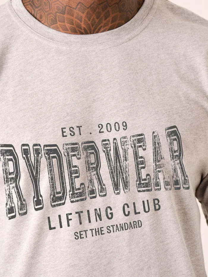 Grit Oversized TShirt 8211 Snow MarlCharcoal Men Ryderwear Tops