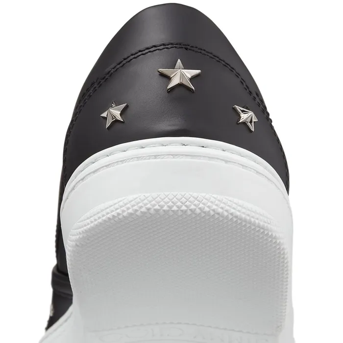 Grove Black Leather SlipOn Trainers With Studs Blacksilver Men JIMMY CHOO Sneakers