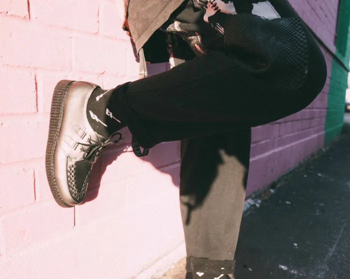 Gunmetal DRing Viva Low Creeper Men TUK Shoes Vegan