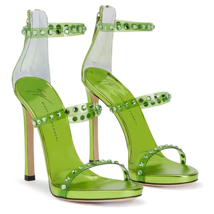 Harmony Shine Green Women Giuseppe Zanotti Sandals