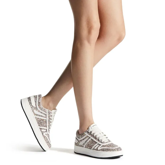 Hawaii F Luminous GlowInTheDark Coarse Glitter Fabric LaceUp Trainers X Mochilatte Women JIMMY CHOO Sneakers