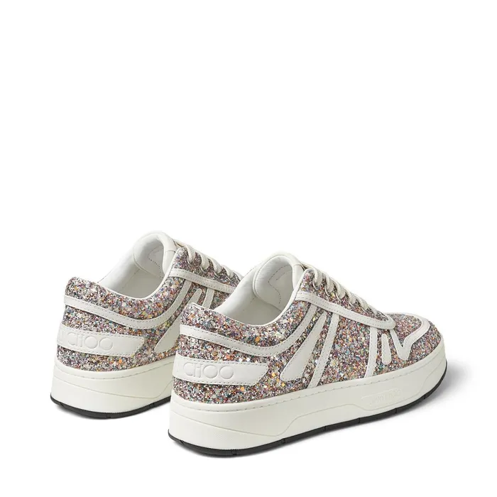 Hawaii F Luminous GlowInTheDark Coarse Glitter Fabric LaceUp Trainers X Mochilatte Women JIMMY CHOO Sneakers