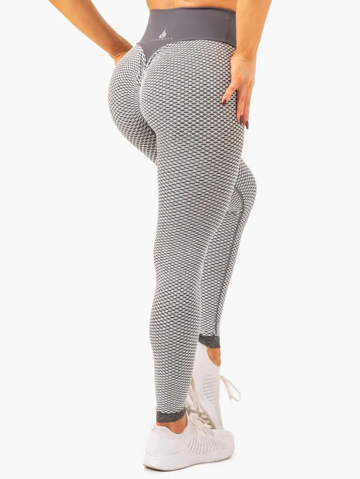 Honeycomb Scrunch Seamless Leggings 8211 Grey Marl Women Ryderwear Leggings