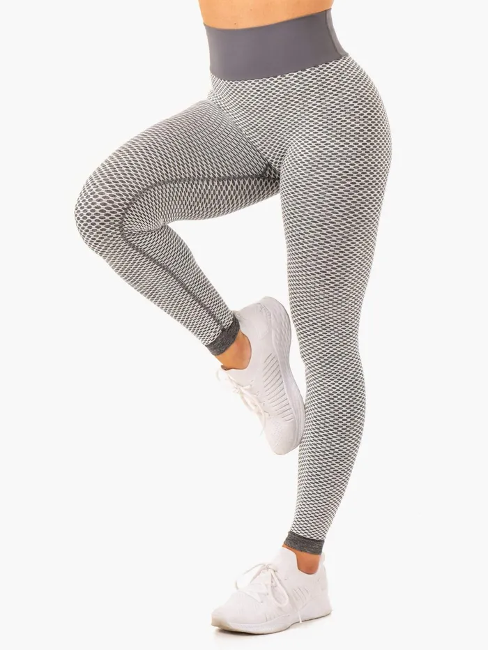 Honeycomb Scrunch Seamless Leggings 8211 Grey Marl Women Ryderwear Leggings