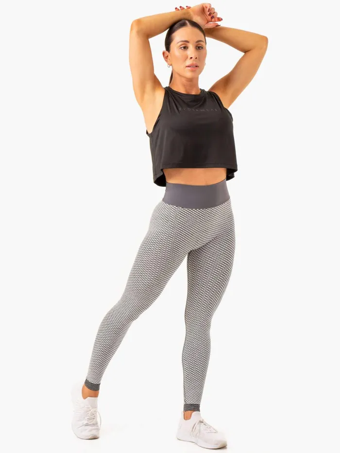 Honeycomb Scrunch Seamless Leggings 8211 Grey Marl Women Ryderwear Leggings