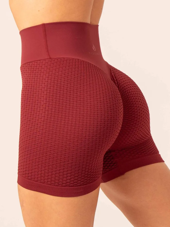 Honeycomb Scrunch Seamless Shorts 8211 Berry Women Ryderwear Gym Shorts