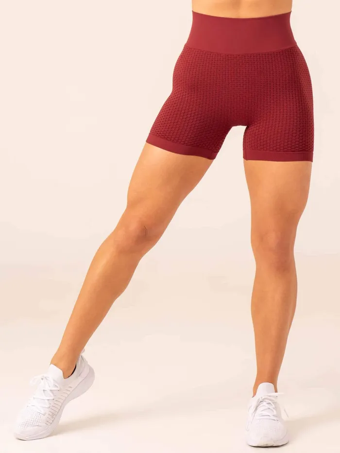 Honeycomb Scrunch Seamless Shorts 8211 Berry Women Ryderwear Gym Shorts