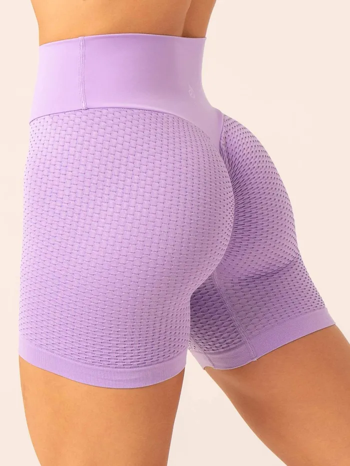 Honeycomb Scrunch Seamless Shorts 8211 Lavender Women Ryderwear Gym Shorts