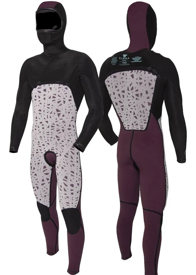 Hooded Wetsuits Men Vissla 7 Seas 543 Full Hooded Chest Zip Wetsuit Black Hooded Wetsuits Men Vissla 7 Seas 543 Full Hooded Chest Zip Wetsuit Black
