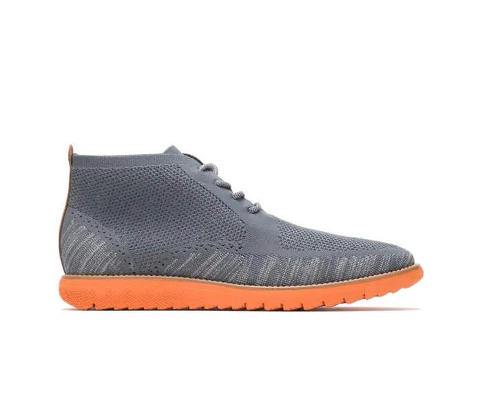 Hush Puppies Boots Expert Chukka Knit Dark Grey Multi Knit 8211 Orange Outsole 8211 Men