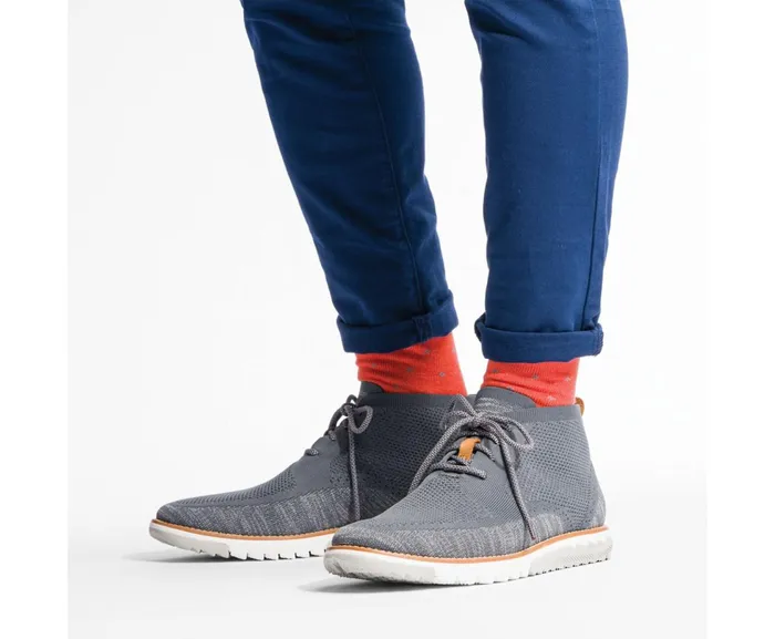 Hush Puppies Boots Expert Chukka Knit Dark Grey Multi Knit 8211 Orange Outsole 8211 Men Hush Puppies Boots Expert Chukka Knit Dark Grey Multi Knit 8211 Orange Outsole 8211 Men