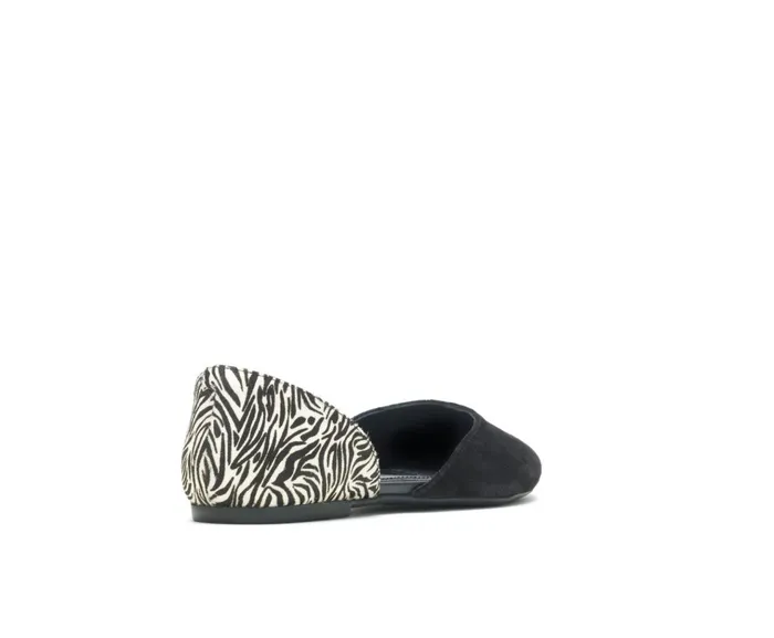 Hush Puppies Flats and SlipOns Sadie D039Orsay Black Suedezebra 8211 Women
