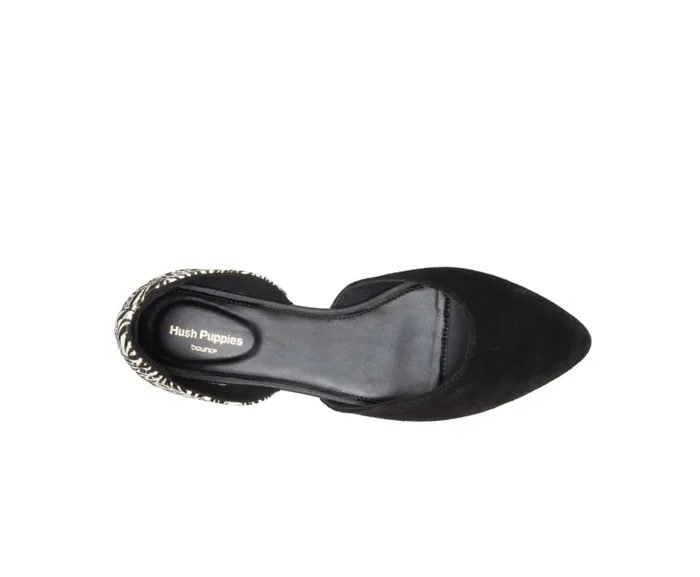 Hush Puppies Flats and SlipOns Sadie D039Orsay Black Suedezebra 8211 Women