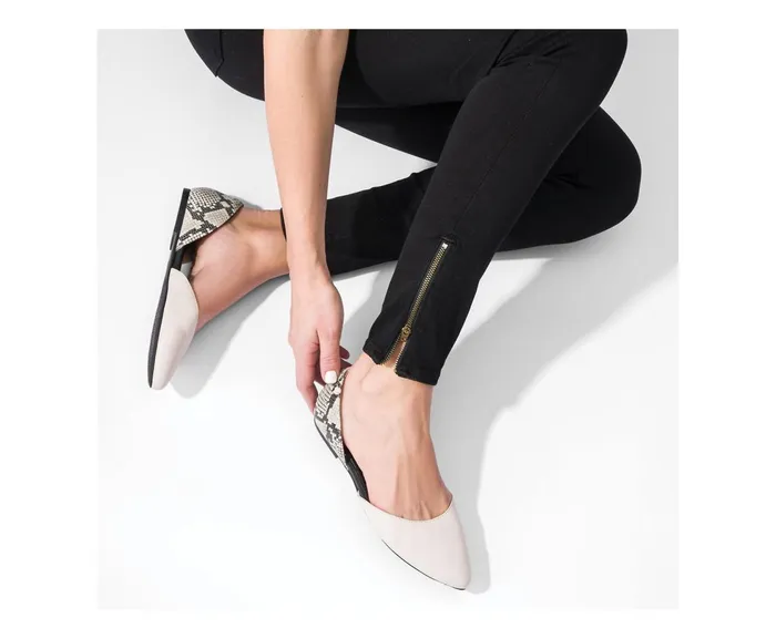 Hush Puppies Flats and SlipOns Sadie D039Orsay Black Suedezebra 8211 Women