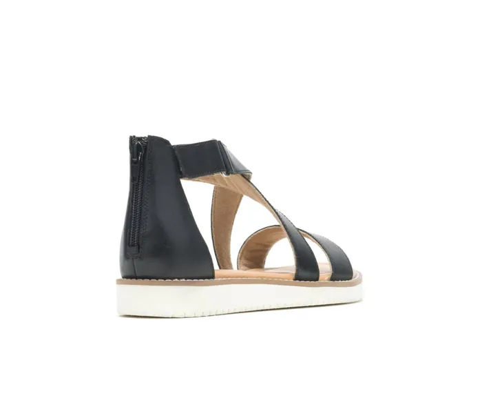 Hush Puppies Sandals Briard X Back Zip Black Leather 8211 Women Hush Puppies Sandals Briard X Back Zip Black Leather 8211 Women