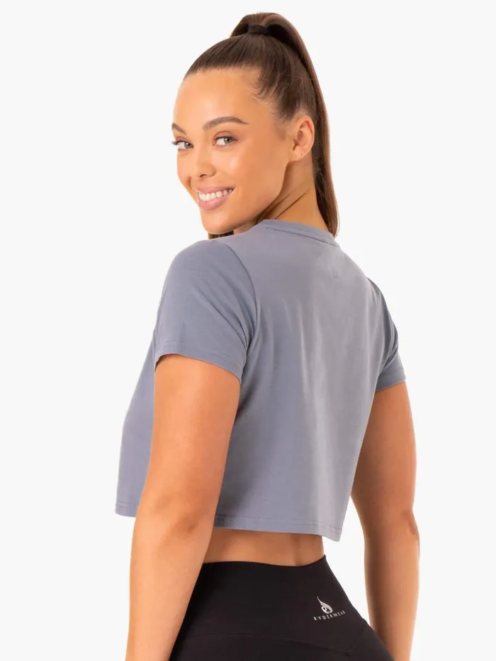 Hybrid Mesh Tee 8211 Steel Blue Women Ryderwear TShirts