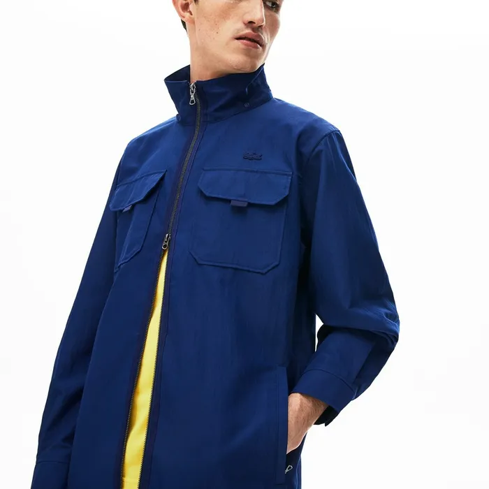 Jackets and Coats Lacoste Mens Lightweight DetachableHood Jacket Navy Blue Store