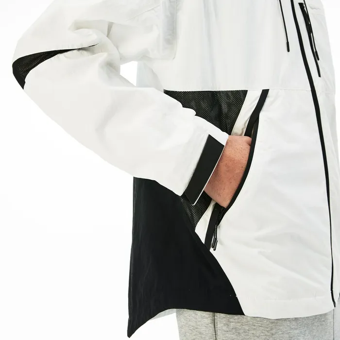 Jackets and Coats Lacoste Mens Motion Collapsible Colorblock Windbreaker WhiteBlack Popular