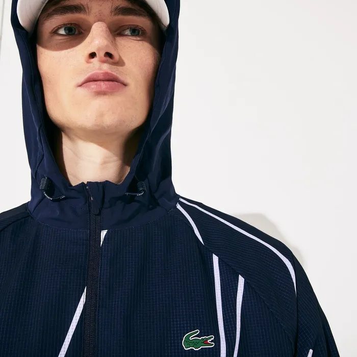 Jackets and Coats Lacoste Mens SPORT French Open Hooded Zip Jacket Navy BlueWhite USA Jackets and Coats Lacoste Mens SPORT French Open Hooded Zip Jacket Navy BlueWhite USA