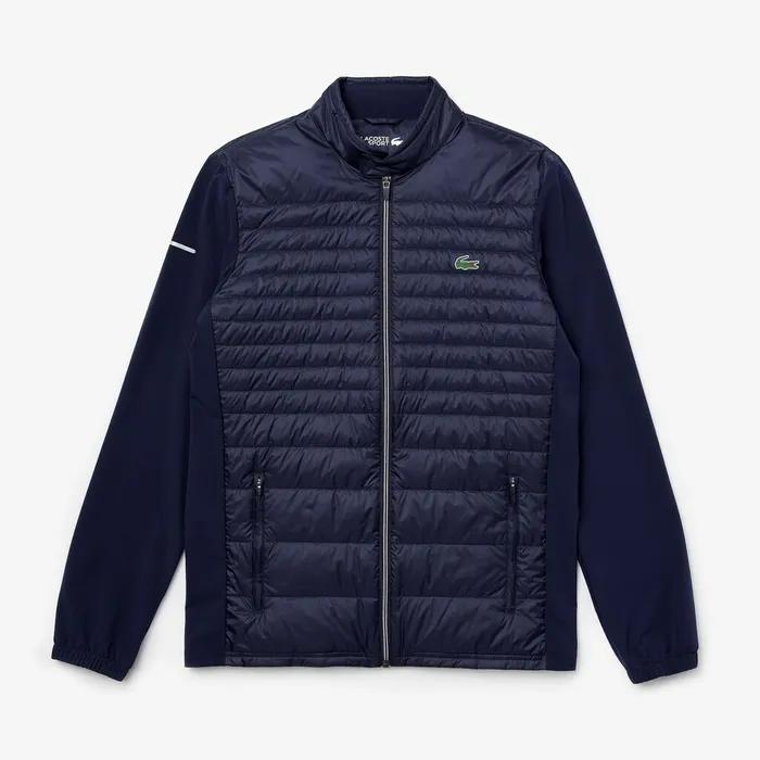 Jackets and Coats Lacoste Mens SPORT Lightweight WaterResistant Quilted Jacket Navy Blue For Sale Online
