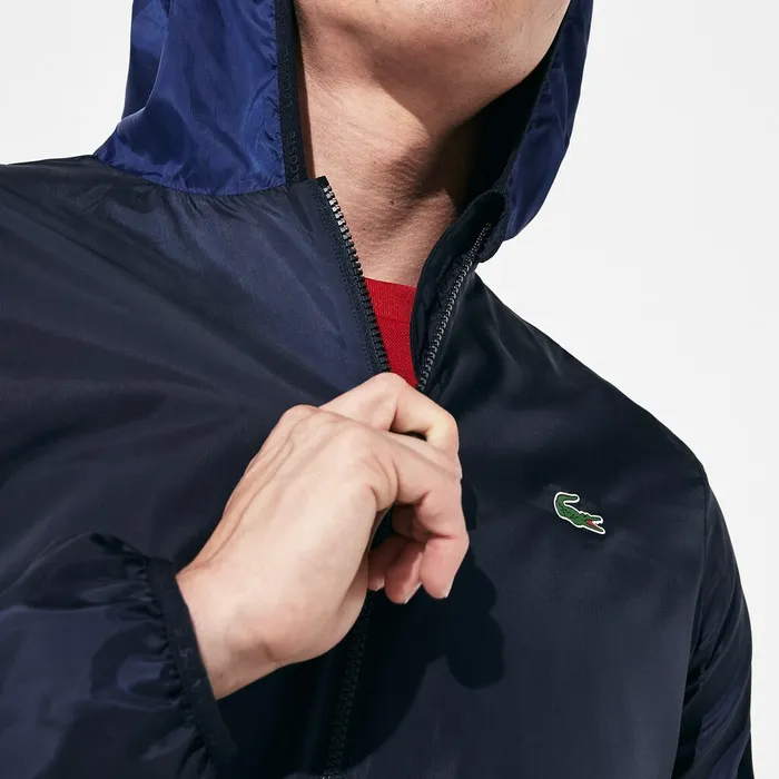 Jackets and Coats Lacoste Mens SPORT Lightweight WaterResistant Windbreaker Navy Blue Gift 4 You