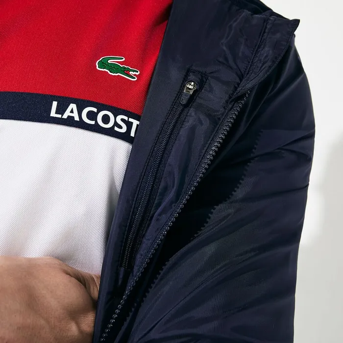 Jackets and Coats Lacoste Mens SPORT Lightweight WaterResistant Windbreaker Navy Blue Gift 4 You