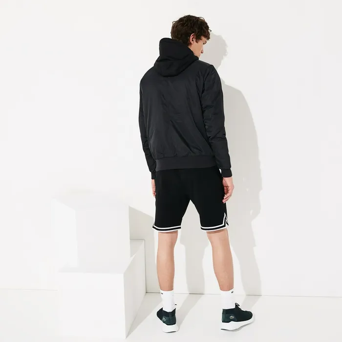 Jackets and Coats Lacoste Mens SPORT WaterResistant Zip Jacket Black Casaul