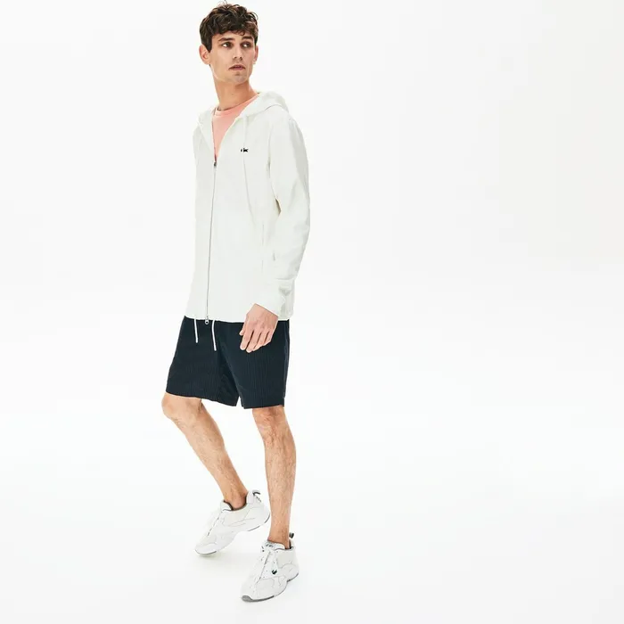 Jackets and Coats Lacoste Mens TwoTone ZipUp Jacket White Store
