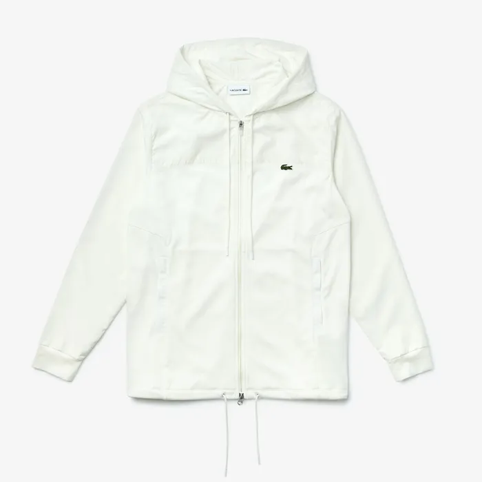 Jackets and Coats Lacoste Mens TwoTone ZipUp Jacket White Store