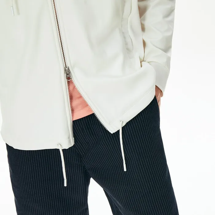 Jackets and Coats Lacoste Mens TwoTone ZipUp Jacket White Store