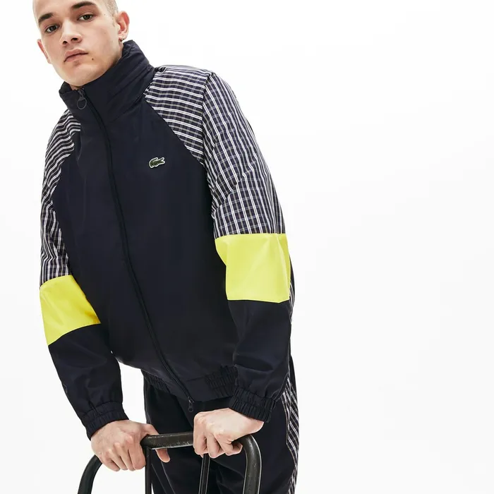 Jackets and Coats Lacoste Mens Unisex LIVE Patchwork Track Jacket BlueYellowWhite Near Me Jackets and Coats Lacoste Mens Unisex LIVE Patchwork Track Jacket BlueYellowWhite Near Me