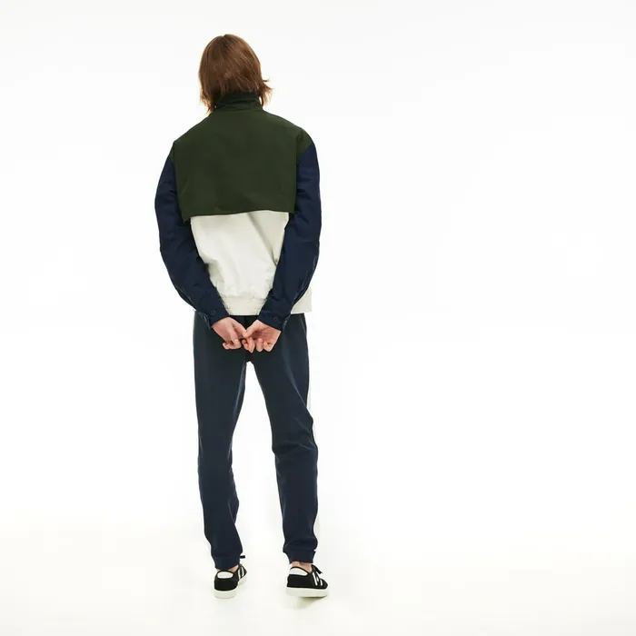 Jackets and Coats Lacoste Mens WaterResistant FullZip Jacket WhiteKhaki GreenNavy Blue Shop Online