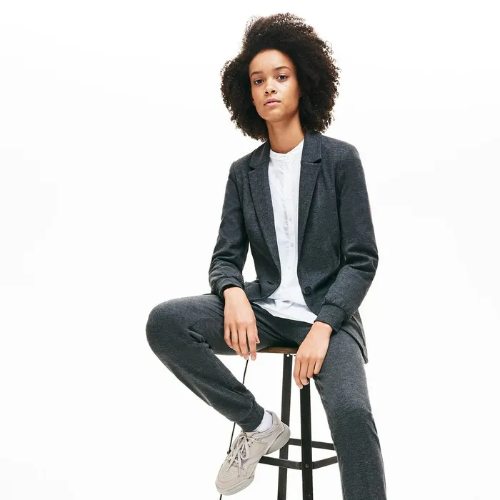 Jackets and Coats Lacoste Womens BrushedKnit Blazer Grey Chine Gift for Friend Jackets and Coats Lacoste Womens BrushedKnit Blazer Grey Chine Gift for Friend