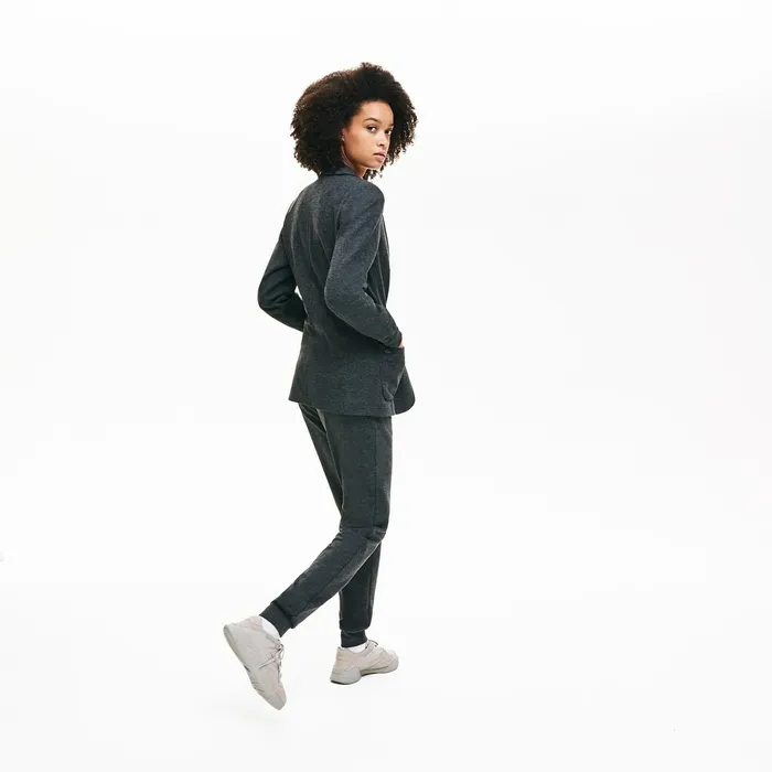 Jackets and Coats Lacoste Womens BrushedKnit Blazer Grey Chine Gift for Friend