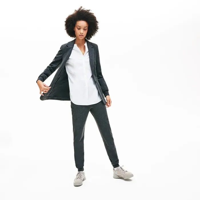 Jackets and Coats Lacoste Womens BrushedKnit Blazer Grey Chine Gift for Friend
