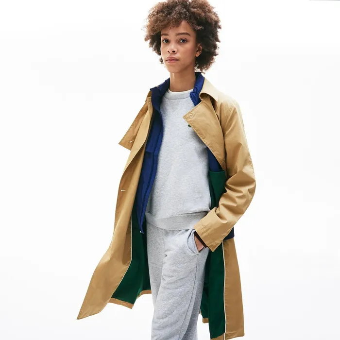 Jackets and Coats Lacoste Womens Contrast Belt Trench Coat Beige Store