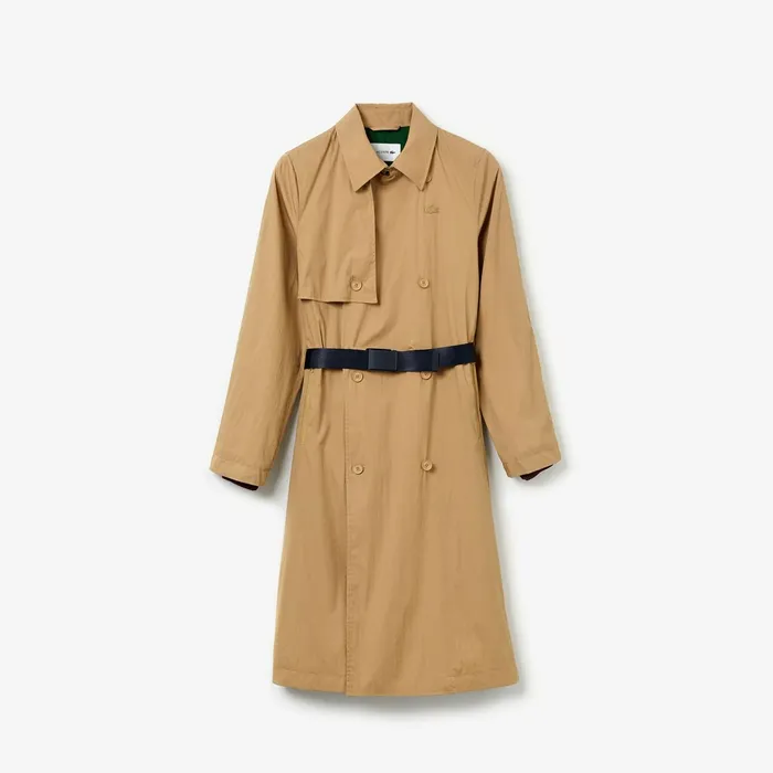Jackets and Coats Lacoste Womens Contrast Belt Trench Coat Beige Store