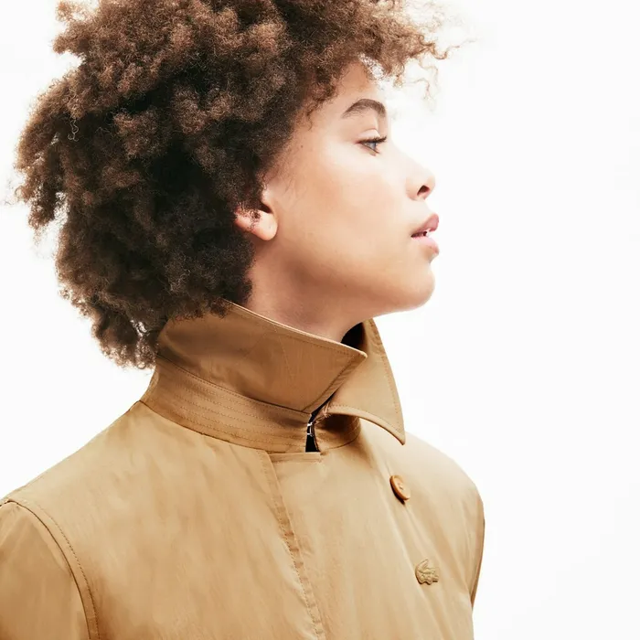 Jackets and Coats Lacoste Womens Contrast Belt Trench Coat Beige Store