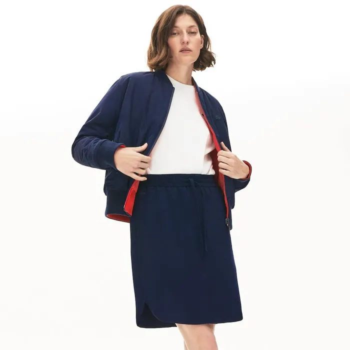 Jackets and Coats Lacoste Womens Reversible Bomber Jacket Navy BlueRed Shop