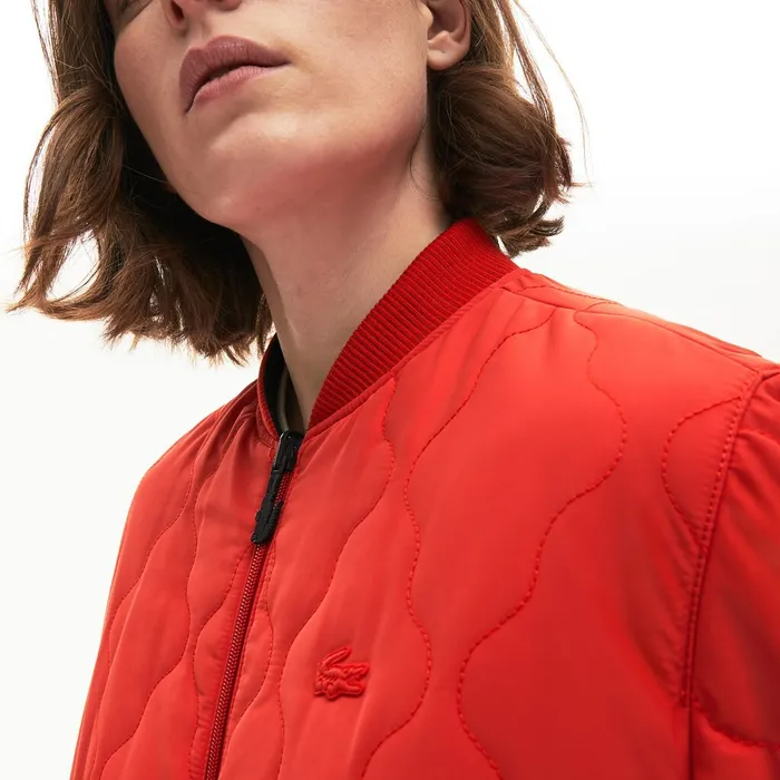 Jackets and Coats Lacoste Womens Reversible Bomber Jacket Navy BlueRed Shop