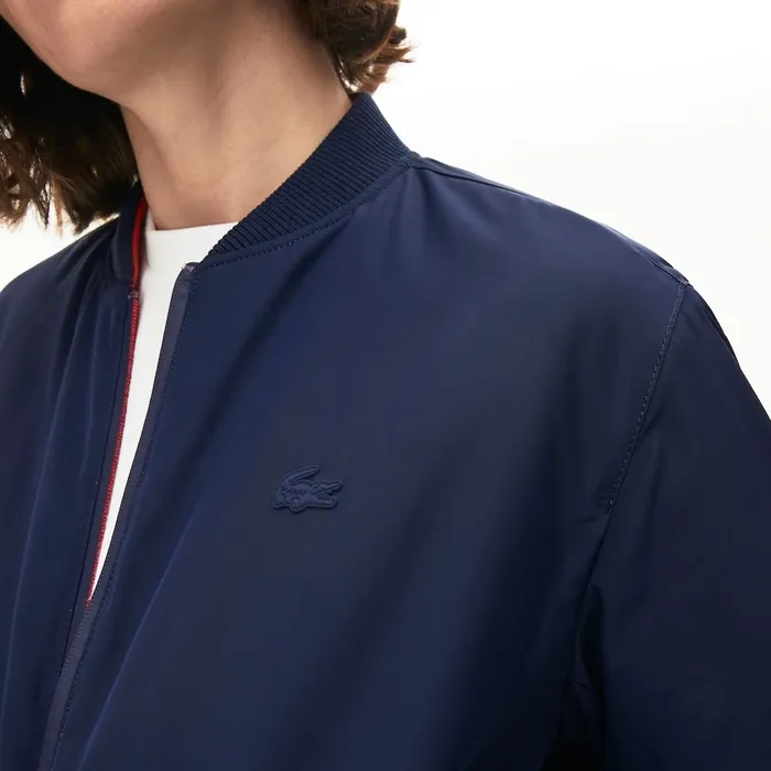 Jackets and Coats Lacoste Womens Reversible Bomber Jacket Navy BlueRed Shop