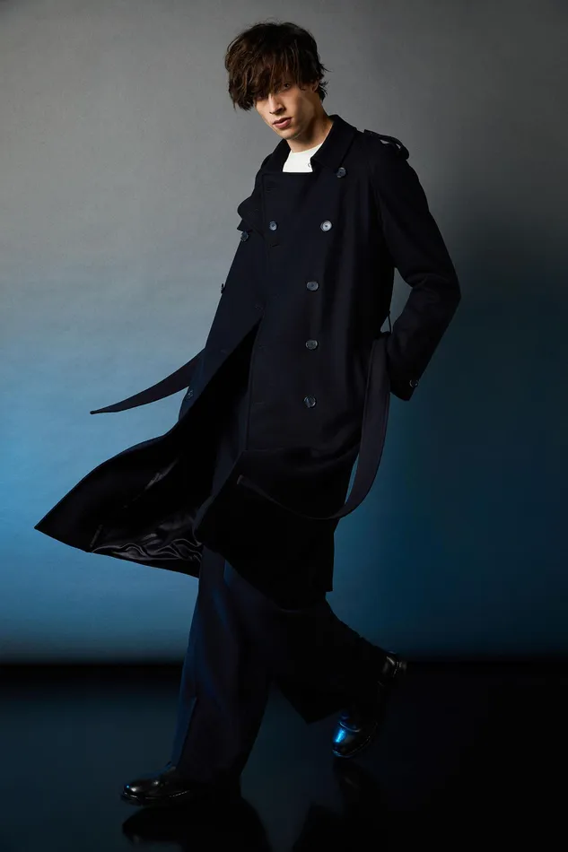 Jackets Men Patrizia Pepe DoubleBreasted WoolBlend Trench Coat Royal Navy