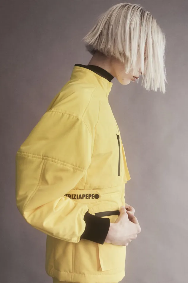 Jackets Women Patrizia Pepe Technical Nylon Over Jacket Dynamic Yellow