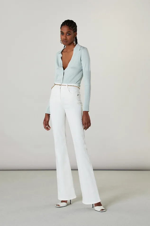 Jeans Women Patrizia Pepe Fly Embroidery Jeggings Bianco
