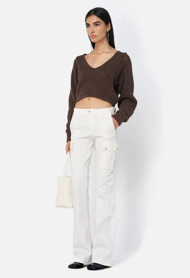 John Elliott Bottoms Low Rise Boot Cut Cargo Salt 8211 Women