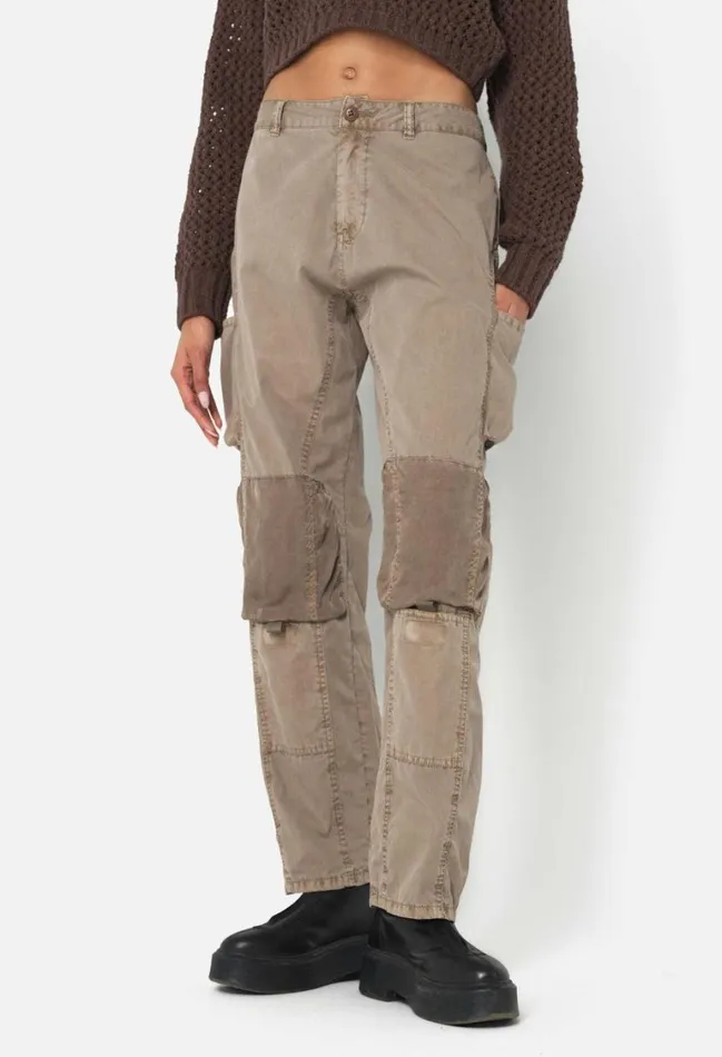 John Elliott Bottoms Paneled Work Pant Washed Mocha 8211 Women