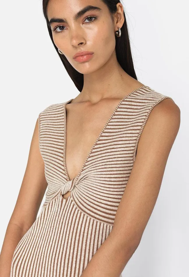 John Elliott Dresses Piper Silk Rib Twist Dress Mocha 8211 Women John Elliott Dresses Piper Silk Rib Twist Dress Mocha 8211 Women