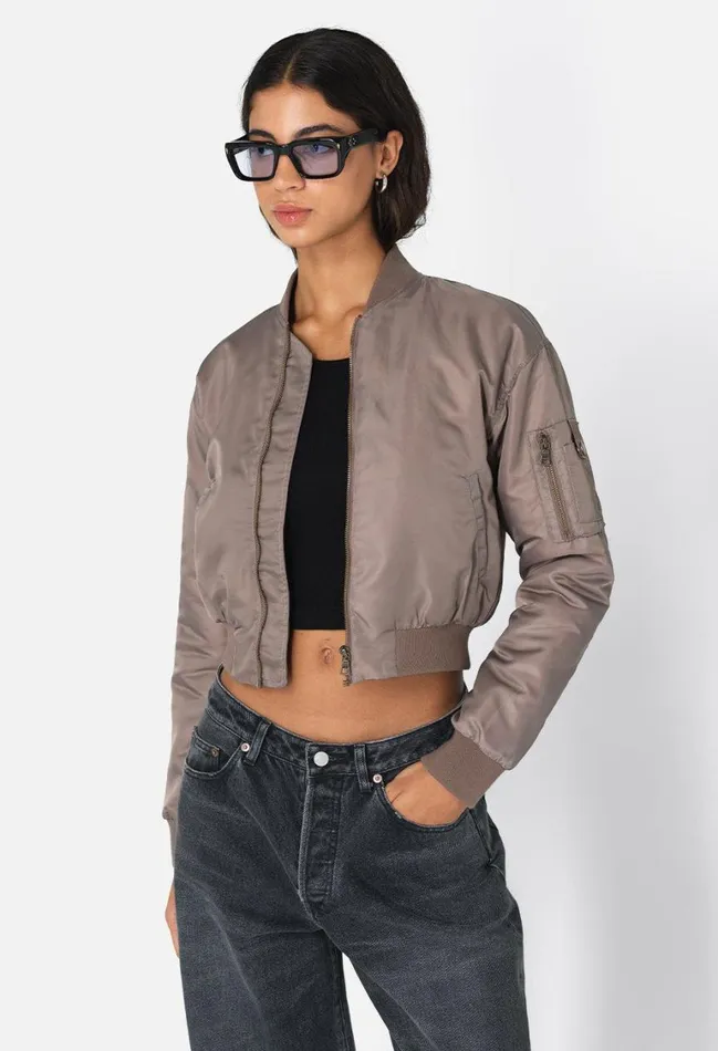 John Elliott Jackets Hunter Cropped Bomber Mocha 8211 Women